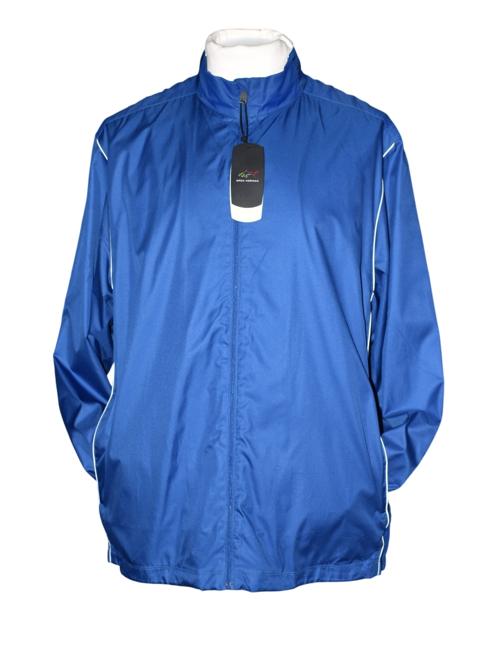 Greg Norman Men's Full Zip Windbreaker Jacket Blue Size L NWT Golf Lightweight